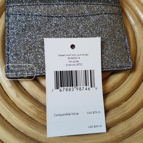 Kate Spade Boxed Small Slim Card Holder Dusk Navy - Picture 11 of 15